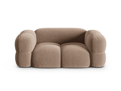 Canapea 2 locuri, Loretto, Cosmopolitan Design, 180x100x68 cm, catifea, bej inchis