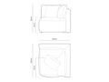 Modul pentru canapea, 1 loc, Chris-259, Micadoni Home, 100x100x80 cm, tesatura structurata chenille, gri beton