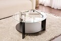 Masuta de cafea, Nordure, Clara, Lemn negru / Transparent