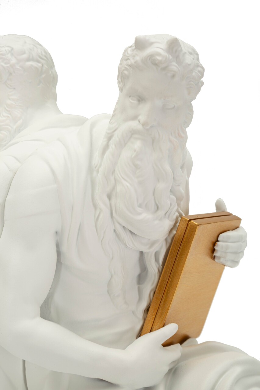 Set 2 suporturi de carti, Mauro Ferretti, Poseidon, 25.5x15x22.3 cm, polirasina, alb/auriu - imagine 5