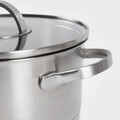 Set de gatit 6 piese Eataly, Homla, 1.5 L / 2 L / 2.5 L, inox/sticla, argintiu