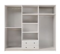Dulap pentru haine, Rabi, Rb-185-20, 210x240x52 cm, Alb mat