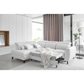 Coltar extensibil stanga 4 locuri ELTAP, LT-01SAV, Noble, 255x201x100 cm, lemn/poliester, alb