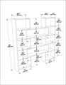 Corp biblioteca, Zena Home, Poyraz, 163.5x150x22 cm, PAL, Stejar alb