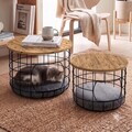 Set masute de cafea, Hanah Home, Ligna, Pin Atlantic / Negru