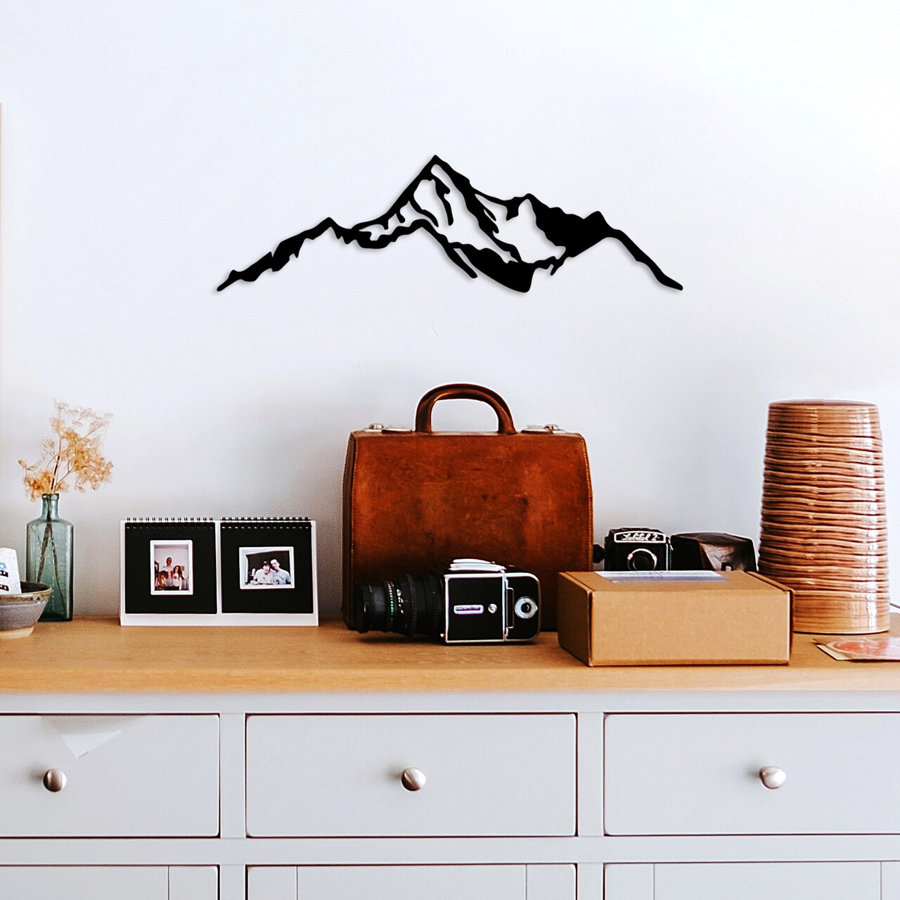 Decoratiune de perete, Mountain, Dimensiuni: 67 x 20 cm, Negru - view 2