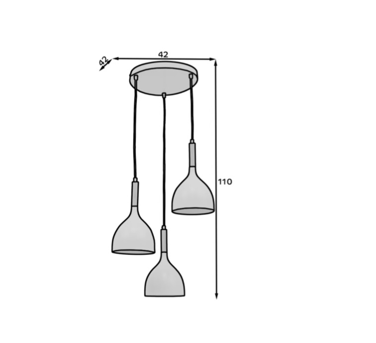 Lustra ELTAP, Woldes, 42x110 cm, 3xE27, 15W, otel, alb/natur