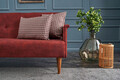 Canapea extensibila cu 3 locuri, Balcab Home, 825BLC2675, Lemn / Metal, Rosu claret