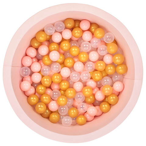 Piscina cu bile, Bubble Pops v11, 150 bile, Ø85 x 30 cm, bumbac/plastic, roz