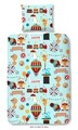 Lenjerie de pat pentru o persoana, Good Morning, Circus, 100% bumbac, 2 piese, multicolor