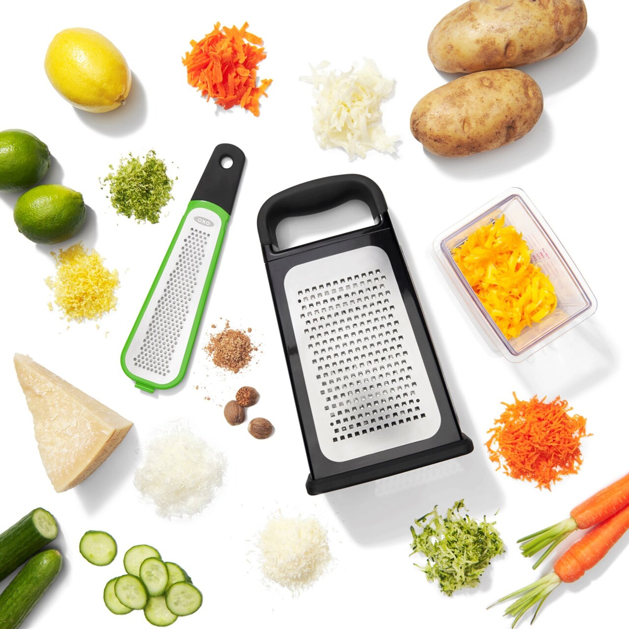 Razatoare multifunctionala, inox, cu recipient, "Good Grips" - OXO - imagine 13