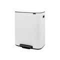 Cos de gunoi cu pedala, Brabantia, Bo Pedal, 60 L, 36.3x54.1x65.2 cm, otel, alb