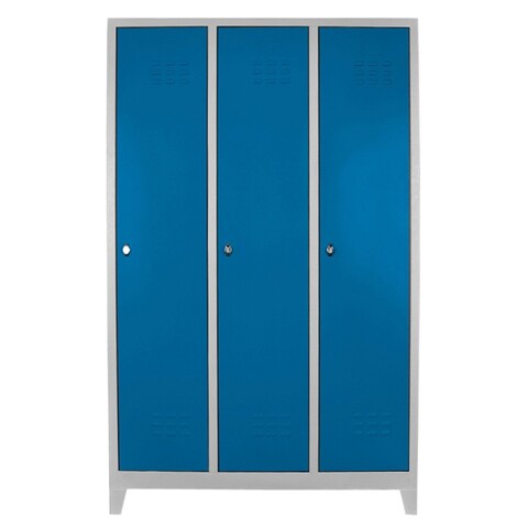 Dulap de depozitare cu incuietoare, Shelvoria, Js1027Ma, 97x185x37 cm, Otel, Gri/Albastru