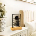 Decoratiune, Horizon, 24x8x17 cm, Metal, Lemn/Negru