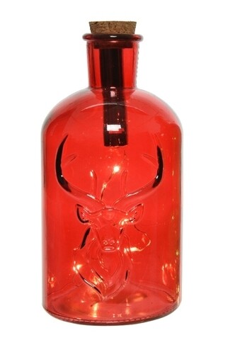 Decoratiune luminoasa Deer Bottle, Lumineo, 5 LED-uri, rosu