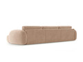 Coltar panoramic extensibil 5 locuri, Tonale, Cosmopolitan Design, 362x149x88 cm, catifea, bej migdala