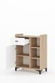 Dulap multifunctional, Hanah Home, Pidas, 80x102x40 cm, Stejar Sonomo / Alb