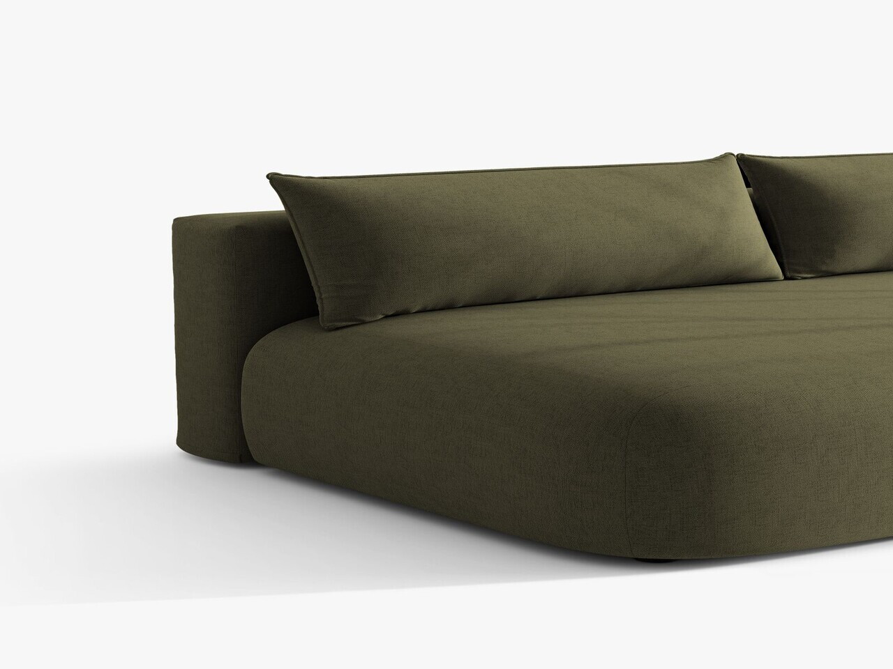 Canapea extensibila 3 locuri, Hena, Micadoni Home, 205x112x85 cm, tesatura structurata, verde — imaginea 8
