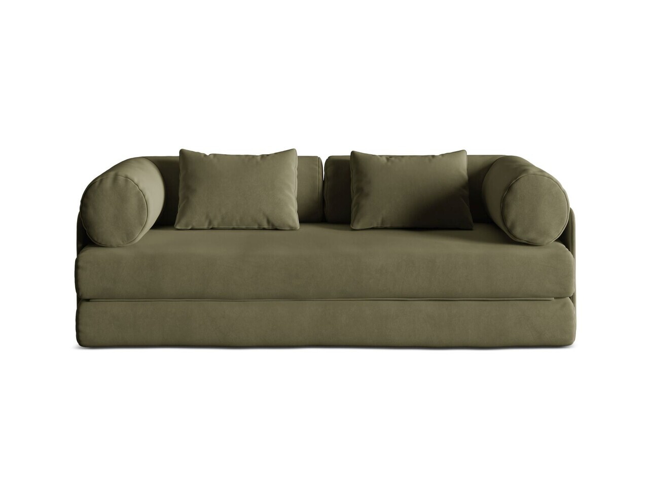 Canapea extensibila 3 locuri, Dreamy, Micadoni Home, 206x95x70 cm, catifea, verde