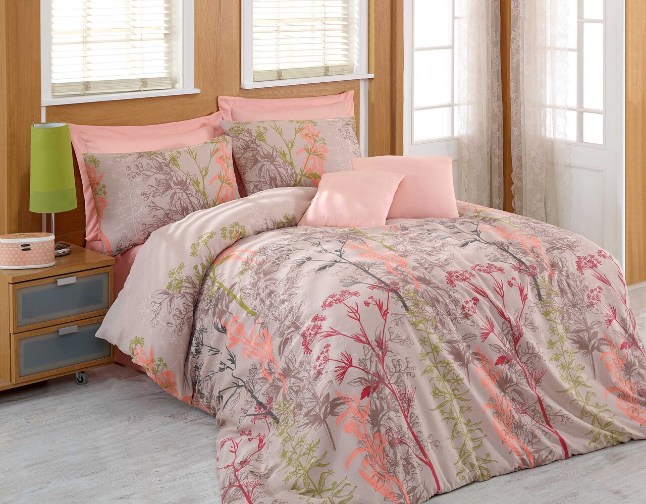 Lenjerie de pat dubla 3 piese, Urla, Eponj Home, 65% bumbac/35% poliester