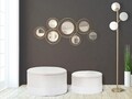 Set 2 taburete cu spatiu pentru depozitare Lines, Mauro Ferretti, catifea, crem