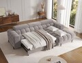 Coltar extensibil dreapta 3 locuri ELTAP, RT-04AU, Felro, 285x181x93 cm, lemn/poliester, gri