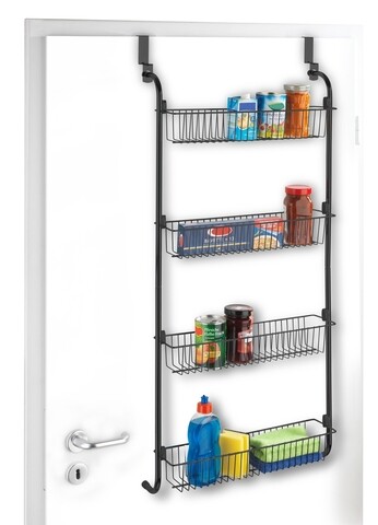 Suport suspendabil cu 4 cosuri, Wenko, 50 x 109 x 14 cm, metal, negru 109