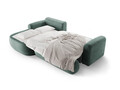 Coltar extensibil stanga 5 locuri, modular, cu lada depozitare, Ella, Micadoni Home, 271x174x94 cm, catifea, petrol