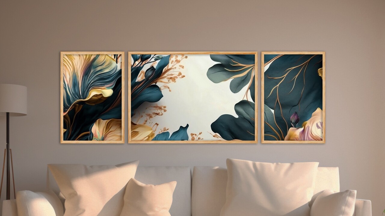 Set 3 tablouri decorative, Huhu310, Cadru: 100% LEMN MASIV (Grosime: 2 cm), Multicolor - view 2