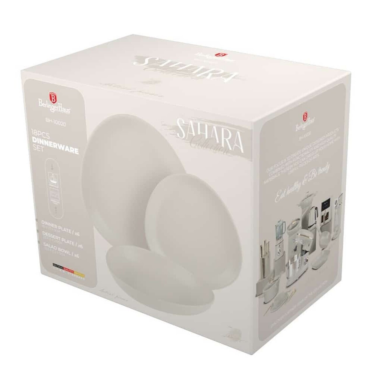 Serviciu de masa oval, 18 piese Berlinger Haus, Sahara, ceramica, crem mat - imagine 6