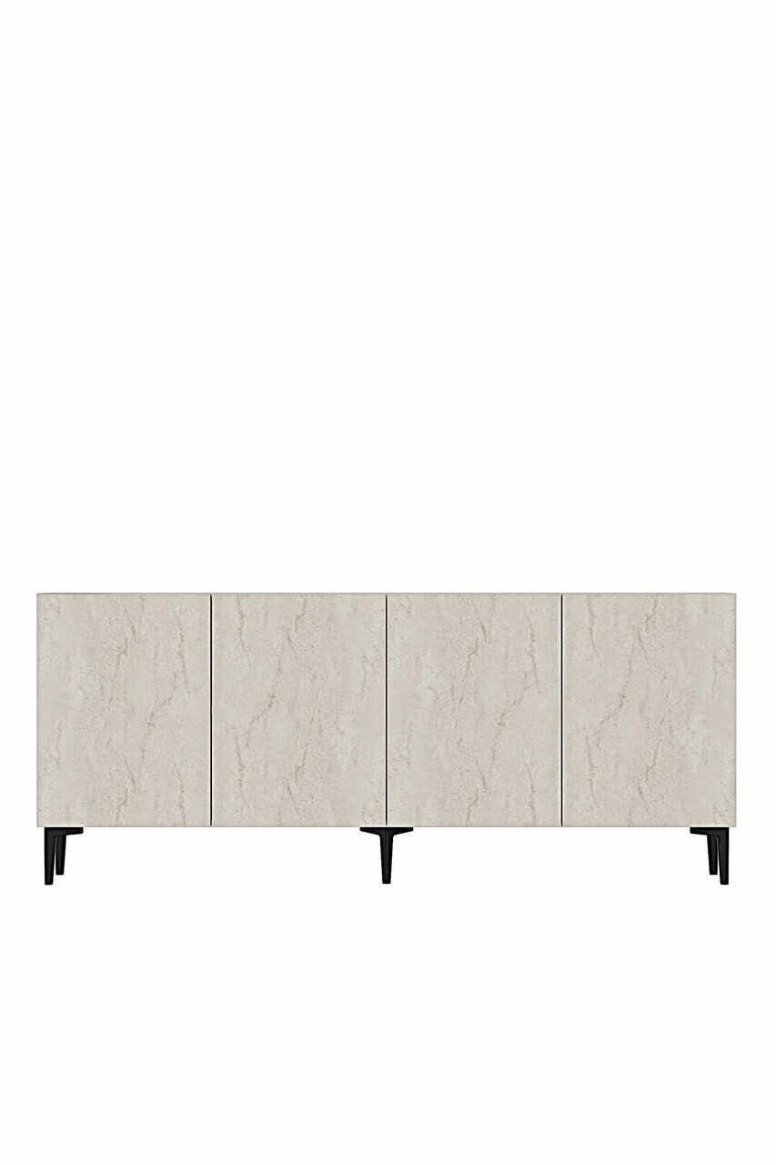 Consola, Hanah Home, Didema 180, 180x79x32 cm, Alb / Travertin — imaginea 4