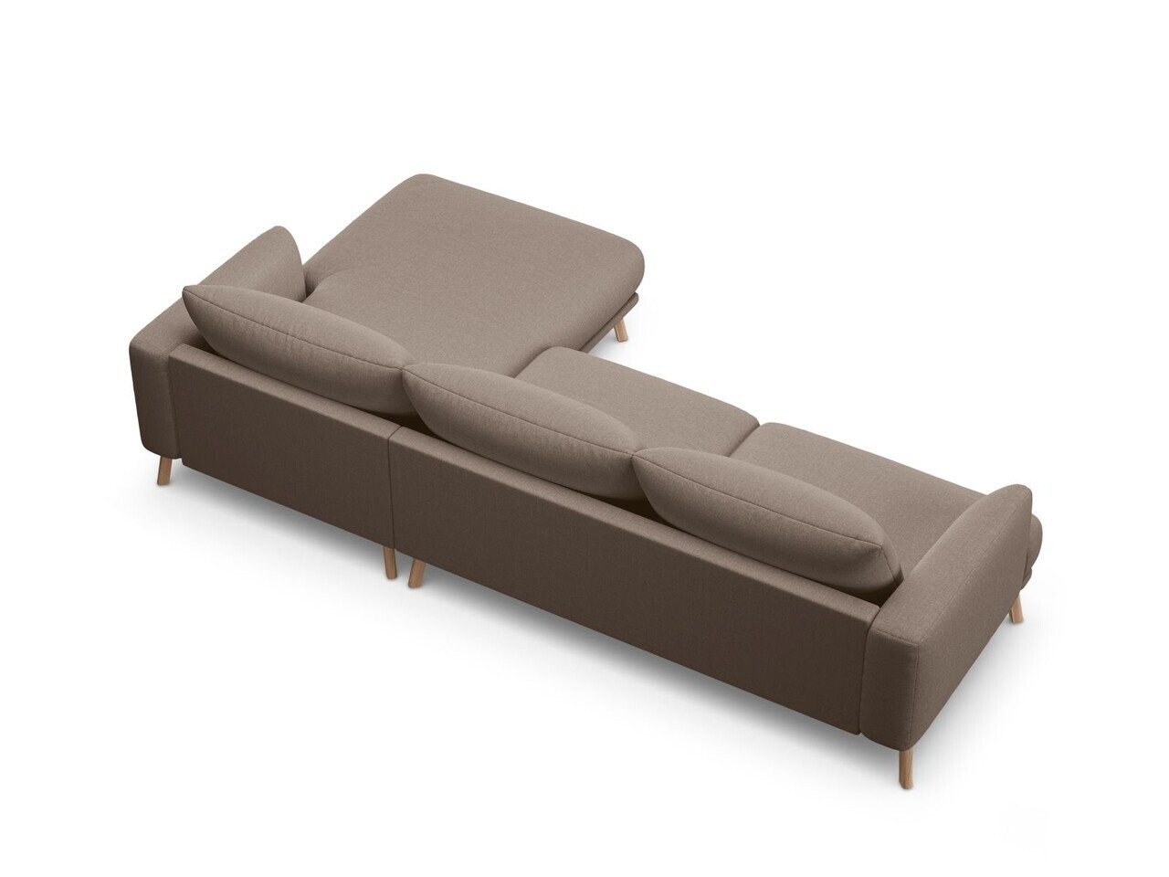 Coltar dreapta 4 locuri, Naomi, Micadoni Home, 285x170x75 cm, tesatura structurata, cappuccino — imaginea 4
