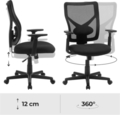 Scaun de birou, Songmics, ergonimic, suport lombar reglabi, sezut cu arcuri, max 120 kg, negru