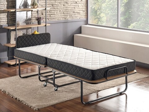 Pat pliabil pentru o persoana Katlanir XL, Niron, 204x90x74 cm, alb/negru 204x90x74 imagine 2022