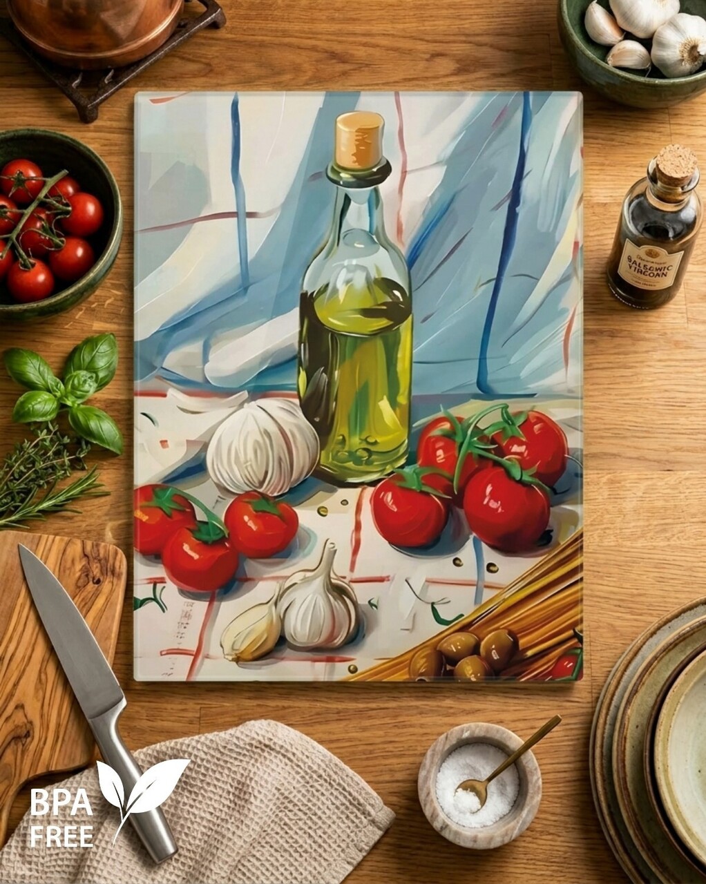 Tocător de sticlă, Hermia, 639OKK1210, Easy-Clean, Multicolor