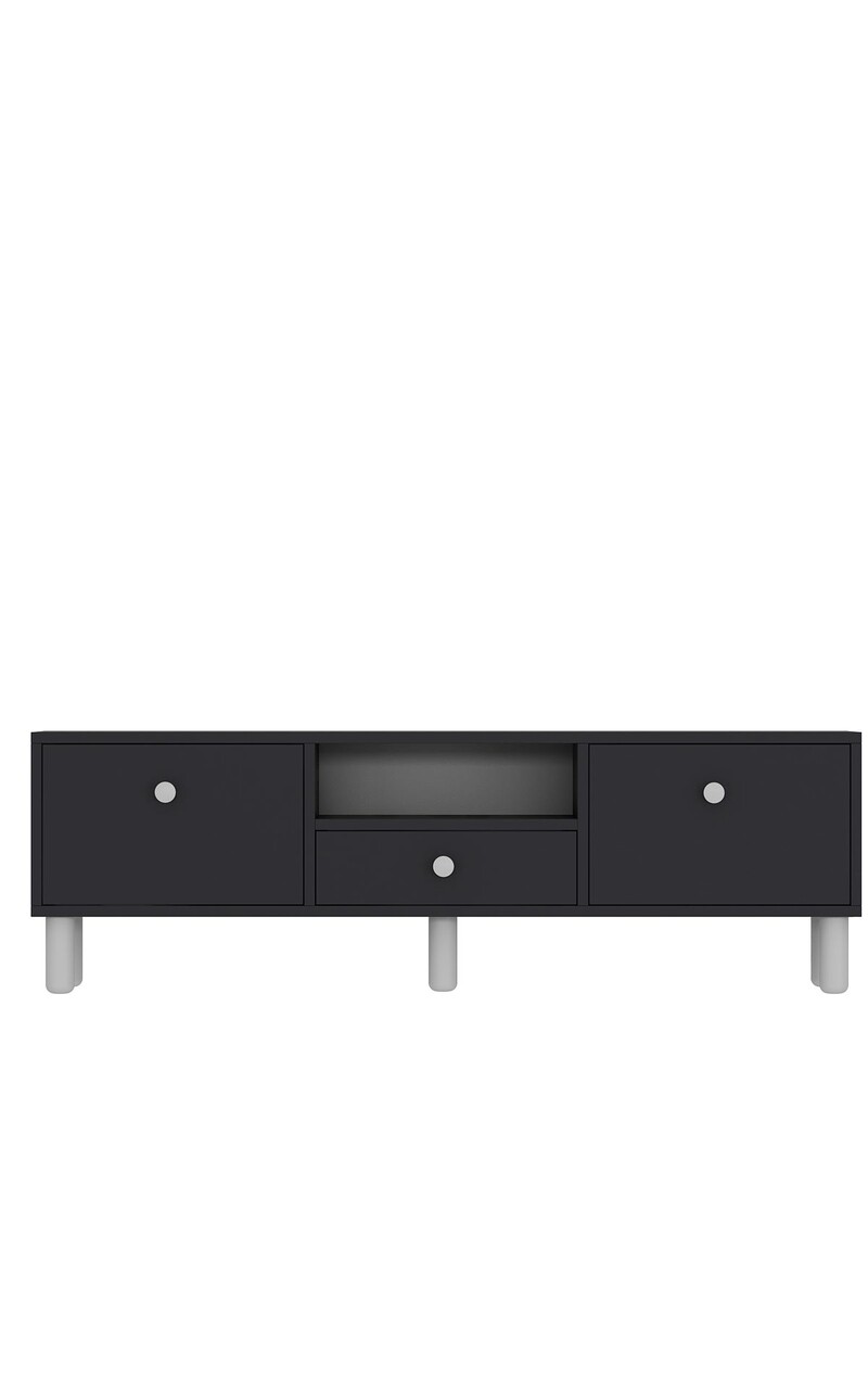 Comoda TV, Hanah Home, 1310-DROP-1, 140x45x30 cm, PAL , Antracit/Alb - view 3
