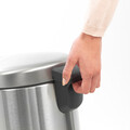 Cos de gunoi cu pedala, Brabantia, NewIcon Fingerprint Proof, 12 L, 33.8x25.1x41.1 cm, otel, argintiu