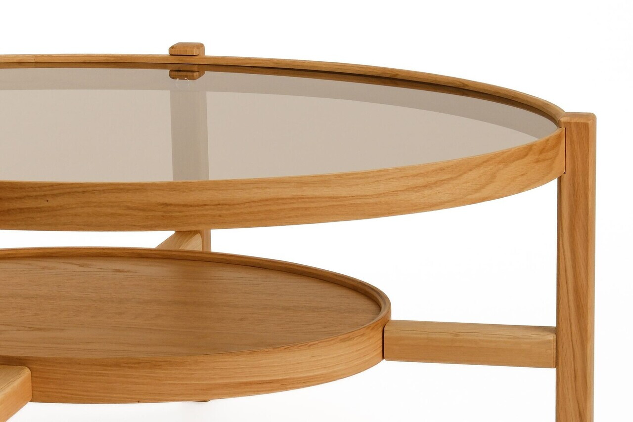 Masuta de cafea, Hanah Home, Harmony 110, 110x48x80 cm, LEMN MASIV DE STEJAR, Stejar — imaginea 4