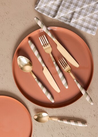 Set de tacâmuri (36 de piese), L'essentiel Maison, 280TMA3723, Furculiță de masă: 19 x 3 cm (6 bucăți), Aur/Verde