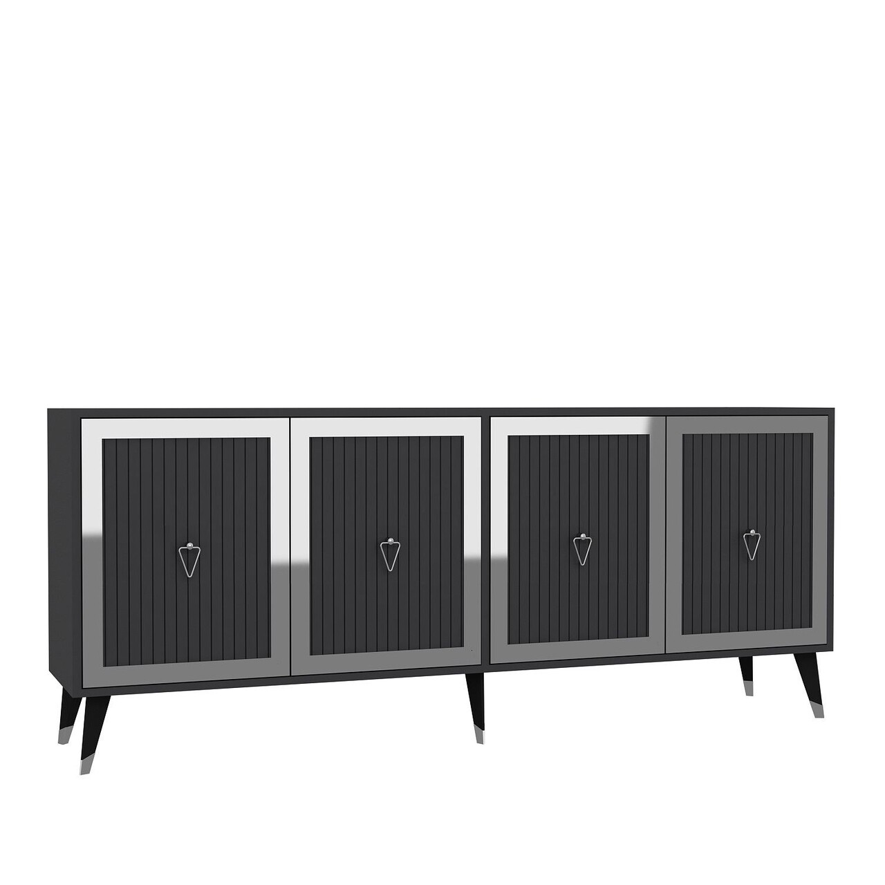Consola, Hanah Home, Benner, 180x78.6x35 cm, PAL , Antracit / Argintiu - view 4