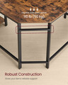 Birou de colt L-Shaped, Vasagle, design reversibil, 130x120x74.7 cm, PAL/otel, maro rustic