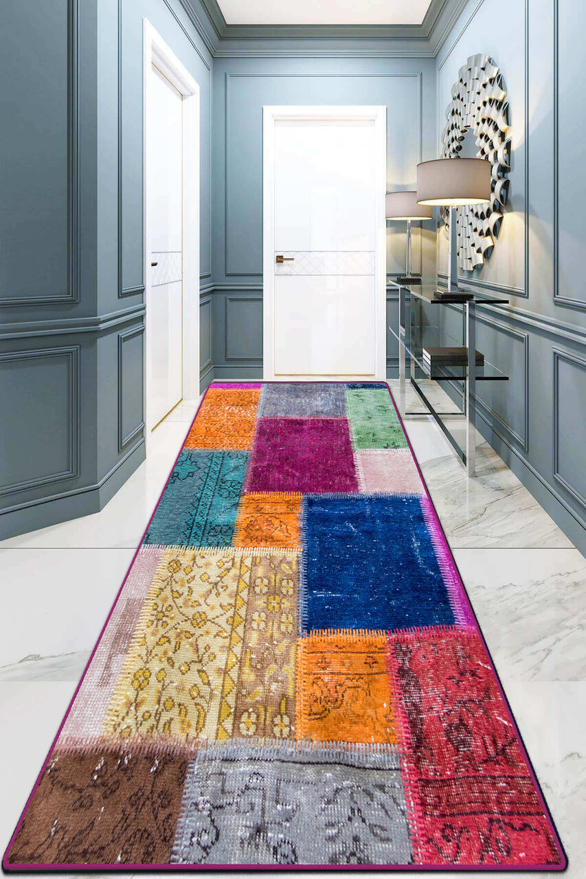 Covor, Color Stitch Djt, 100x200 cm, Multicolor