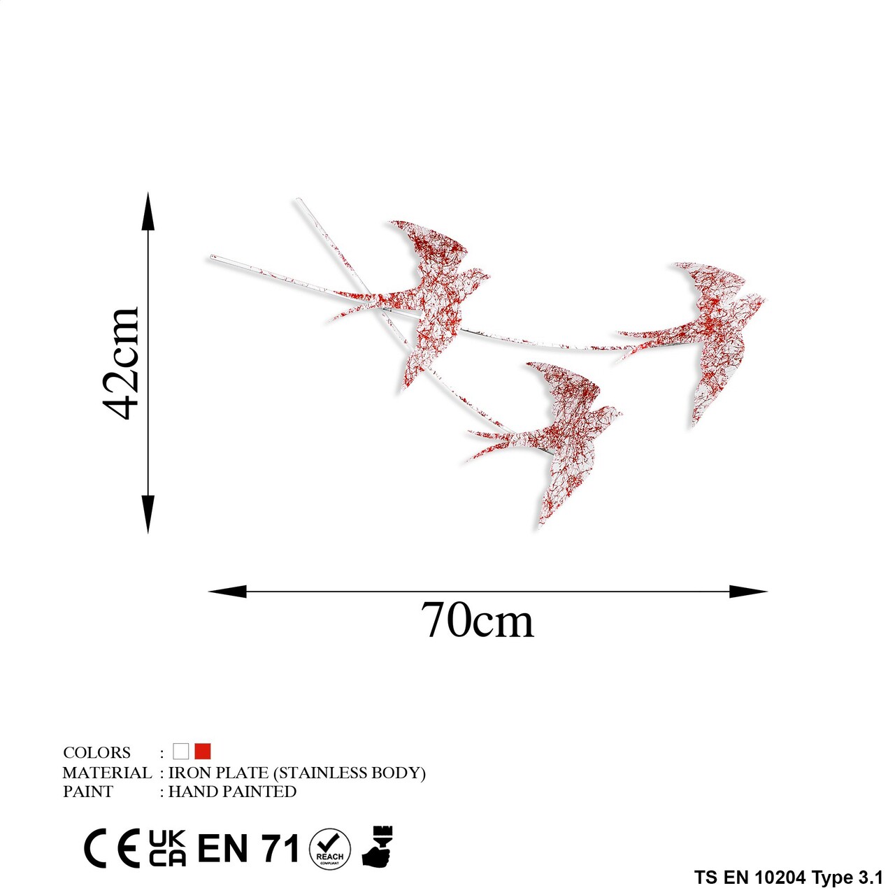 Decoratiune de perete, Wallow 5, Dimensiune: 42 x 70 cm, Multicolor - view 7