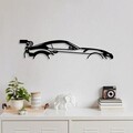 Decoratiune de perete, Dodge Viper Silhouette, Metal, 70 x 14 cm, Negru