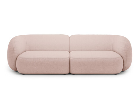 Canapea modulara 4 locuri, Kate, Micadoni, 243x99x76 cm, tesatura boucle, roz pudra