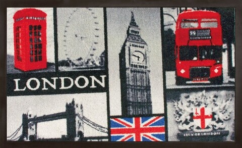 Covoras de intrare, Olivo Tappeti, Floor 2, London, 45 x 75 cm, polipropilena, multicolor