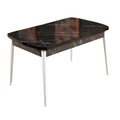 Masa extensibila, Beckley, Bendir, 132x79x76 cm, PAL, Alb/Negru