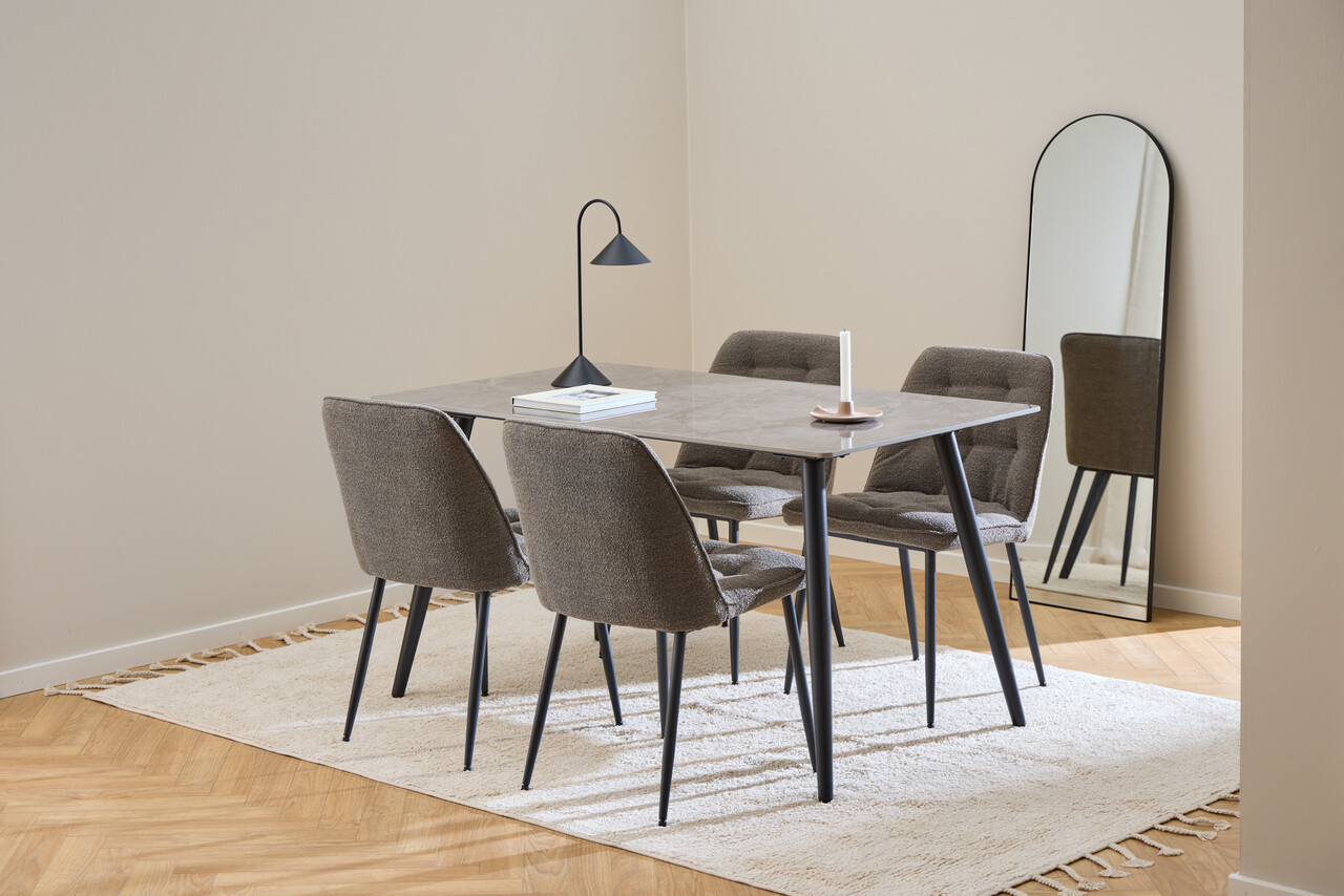 Scaun Brooke, Actona, 50x55x84 cm, tesatura Boucle/otel, grej - view 6