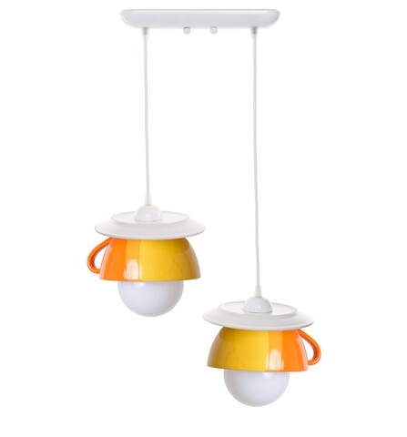 Lustra Afternoon tea Twins, Deco Republic, E27, 1x60W, ceramica, galben/portocaliu