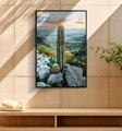 Tablou decorativ Cactus -H, Mauro Ferretti, 60x90 cm, canvas/lemn de pin/plastic, multicolor